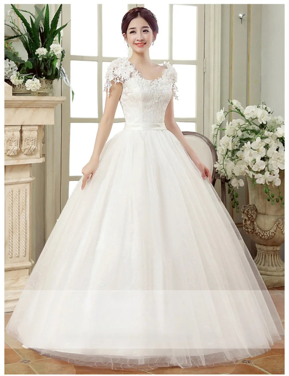 Plus Size Wedding Dress Floor-length Back Strap Lace Flower Wedding Dress The Clothing Company Sydney