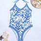 Halter String Print Swimsuit Women One Piece Swimwear Bathers Bathing Swimming Swim Suit Beachwear The Clothing Company Sydney