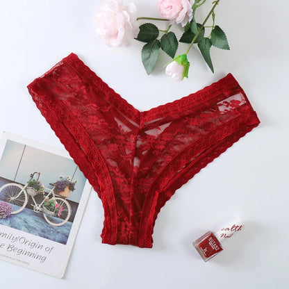 Women's Lace Underwear Low-Waist G String Hollow Out Cross Belt Thong Solid Comfortable LingeriePanties The Clothing Company Sydney