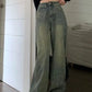 Vintage Baggy Straight Denim Trousers Y2K High Waist Loose Wide Leg Jeans Women Streetwear All-Match Casual Pants