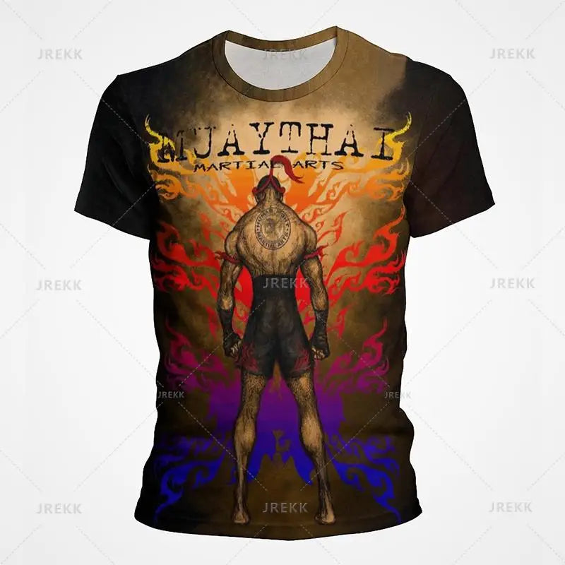 Men Women Kids Muay Thai Gym Graphic T Shirt Thai Boxing Sports Printed Tee Shirts Streetwear Short Sleeves Quick Dry Top