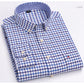 Men's Versatile Casual Checkered Oxford Cotton Shirts Single Pocket Long Sleeve Standard-fit Button Down Gingham Striped Shirt The Clothing Company Sydney