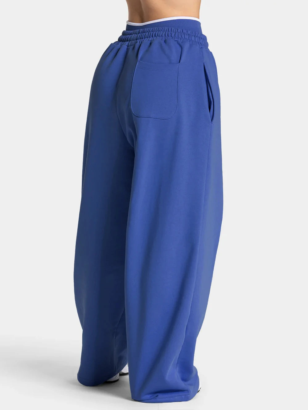 Women's Contrast line Wide Leg Joggers Running Trouser Cotton Mid Waist Casual Loose Sports Yoga Pants With Back Pocket Gymwear The Clothing Company Sydney