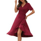 Short Sleeve Ladies Summer Ruffle Hem Slim Wrap Dresses With Belt The Clothing Company Sydney