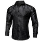 Men's Long Sleeve Black Paisley Silk Dress Shirts Casual Tuxedo Wedding Party Shirt Luxury Designer Men Clothing The Clothing Company Sydney