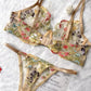 Yimunancy Floral Embroidery Lingerie Set Women Sheer 2-Piece Boho Bra + Panty Underwear Set Intimates The Clothing Company Sydney