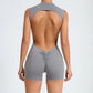 Hollow Backless Gym Bodycon Short Jumpsuit Playsuit Women One Piece Sport Outfit Yoga Romper Fitness Gear