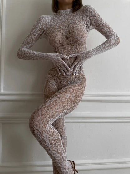 Backless Sheer Long Sleeve Jumpsuit Party Adult Doll One-Piece Cosplay Outfit Lingerie Set The Clothing Company Sydney