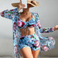 3 Piece Summer Print Swimsuits Tankini Sets Swimwear Beach Wear Bathing Suits Pool Women's Swimming Suit