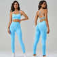 2 Piece Seamless Yoga Set Women Sports Outfit Crisscross Back Bra Fitness Suit High Waist Leggings Running Workout Tracksuit The Clothing Company Sydney