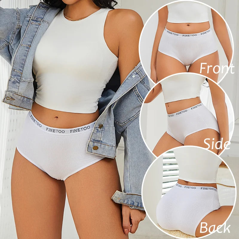 Women's Seamless Cotton Briefs Women Plus Size Panties Solid Color Breathable Underwear Low Waist Soft Lingerie Undies