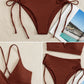 V-Neck Split Bikini Set for Women Swimsuit Lace Up Triangular Beach Swimwear Bathing Suit The Clothing Company Sydney