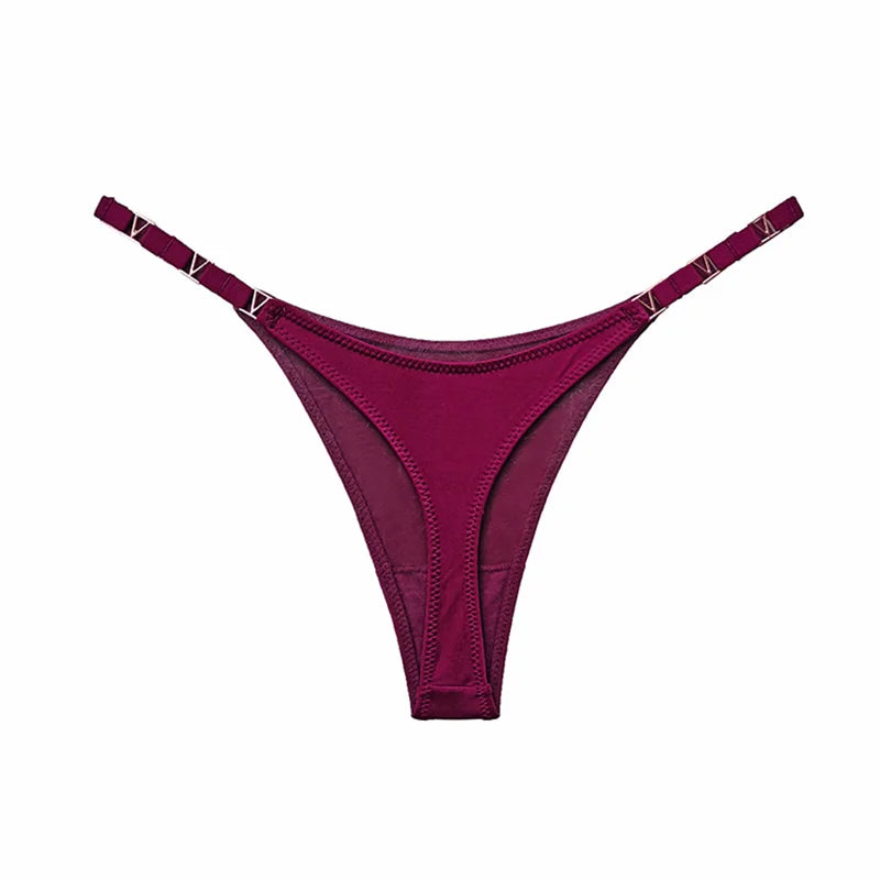 Seamless Thong Women Underwear Briefs Panties Zebra Flower Low Rise Metal Buckle G String Undies