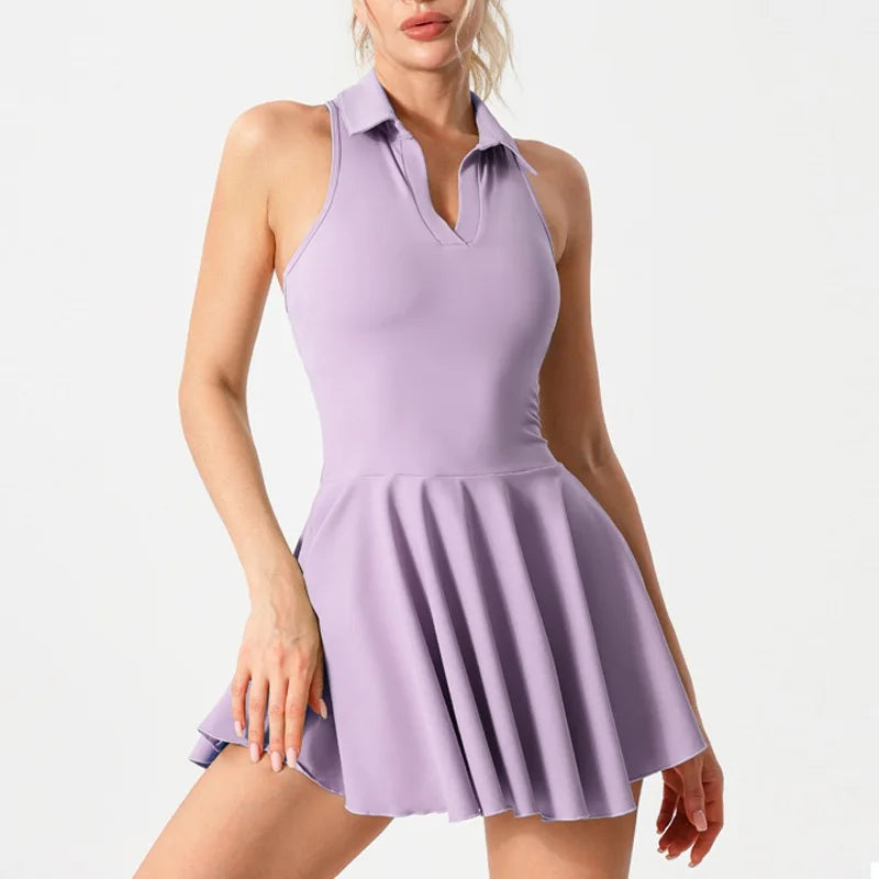 Polo Tennis Dress With Chest Pads Shorts Stretchy Fitness Skorts Tummy Control Yoga Skirts Gym Clothing Activewear The Clothing Company Sydney