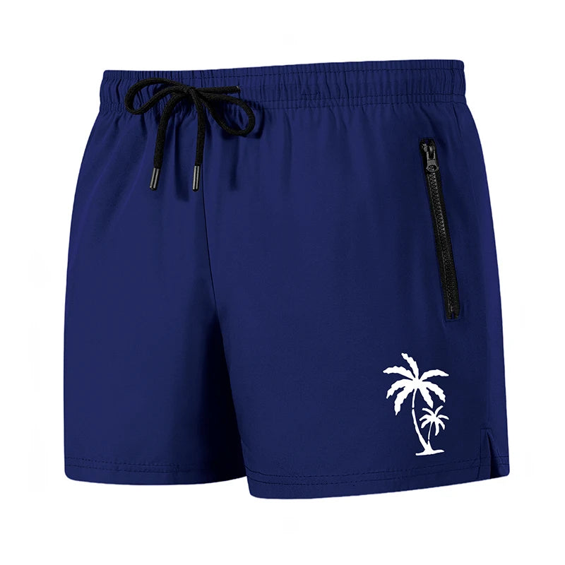 Men's Palm Tree Print Board Shorts Summer Casual Beach Mesh Liner Zipper Pockets Quick Dry Swim Trunks Swimwear The Clothing Company Sydney