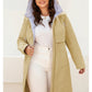 Women's jacket spring zipper long trench hooded outwear parka coat