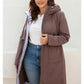 Women's jacket spring zipper long trench hooded outwear parka coat