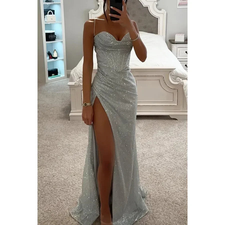 Women's Evening Dress Sequined Trumpet Long Dresses Female Elegant Fashion Bling Club Party Dress The Clothing Company Sydney