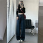 High Waisted Jeans Y2K Fashion Women Clothing Blue Black Straight Leg Denim Pants Trousers Mom Jean Baggy Trousers