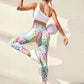 Women's 3D Print Tie Dye Sports Seamless High Waist Fitness Push Up Leggings Gym Clothing Workout Tights Pants