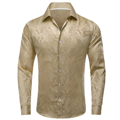 Men's Paisley Teal Blue Pink Grey Shirts Long Sleeve Dress Shirt Blouse for Male Wedding Party Banquet Office Dress Shirt The Clothing Company Sydney