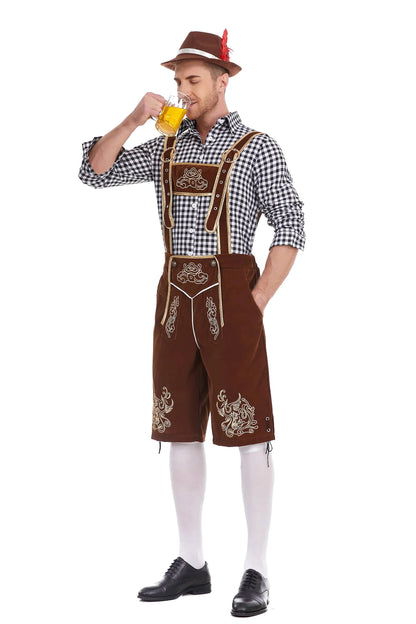 Men's Three Piece Oktoberfest Lederhosen Costume Bavarian German Festivals Suspenders Shirt Hat Male Cosplay Costume The Clothing Company Sydney