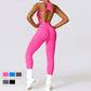 Seamless Gym Sport Jumpsuit Women Sportswear Hollow Backless Scrunch Fitness Overalls Push Up One Pieces Outfit Yoga Wear The Clothing Company Sydney