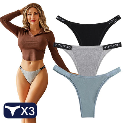 3 Women Cotton Panties Briefs Underpants Female  Thongs Women's T-Back Intimate Lingerie Underwear The Clothing Company Sydney