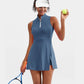 Women's tennis dress tennis golf dress built-in shorts sleeveless sports dress with pockets