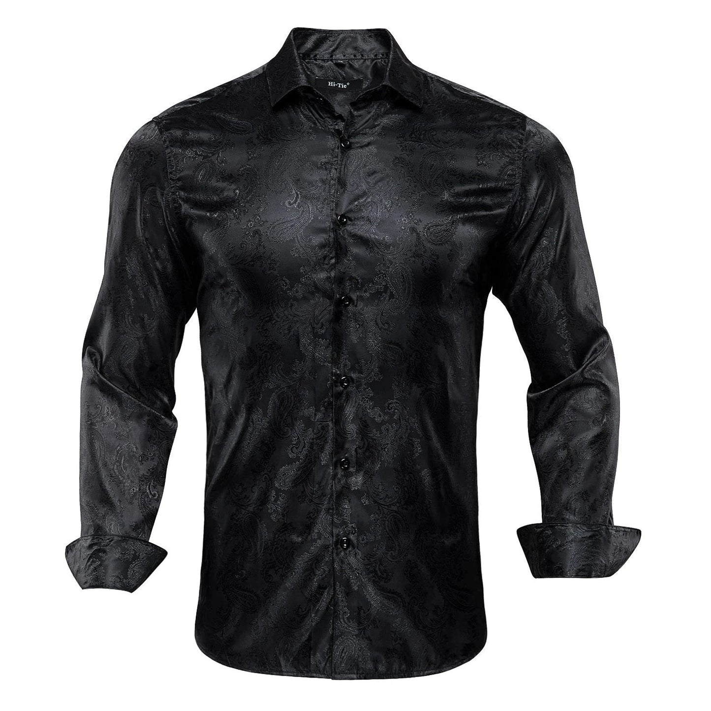 Men's Shirts Paisley Floral Silk Gold Long Sleeve Business Party Wedding Dress Shirts The Clothing Company Sydney