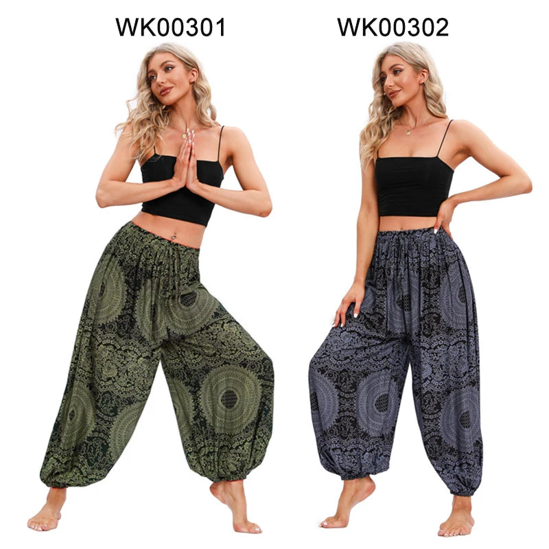 Boho Yoga Pants Women Hippie Harem Printed Dye High Waist Beach Wear The Clothing Company Sydney