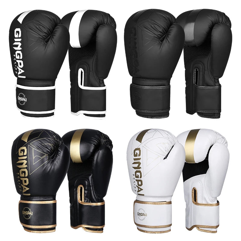 Adults and kids PU Muay Thai boxing gloves for MMA, kickboxing, and training in protective padded design