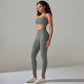 Seamless Ribbed Women's Sportswear Two Piece Yoga Set High Waist Gym Leggings Crop Top Fitness Sports Suits Acid Wash Activewear The Clothing Company Sydney