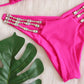 2 Piece Rhinestone Swimsuit Crystal Thong String Bikini Set Swimwear Beach Wear Bathing Suit