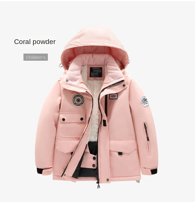 2 Piece Winter Children's skiing suit windproof Jacket and Pants waterproof thick coat for warm Snow Ski Set