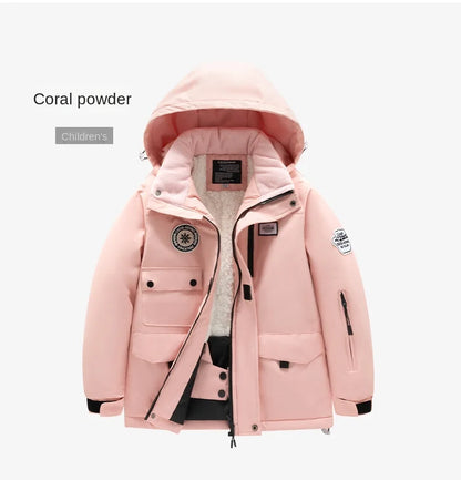 2 Piece Winter Children's skiing suit windproof Jacket and Pants waterproof thick coat for warm Snow Ski Set