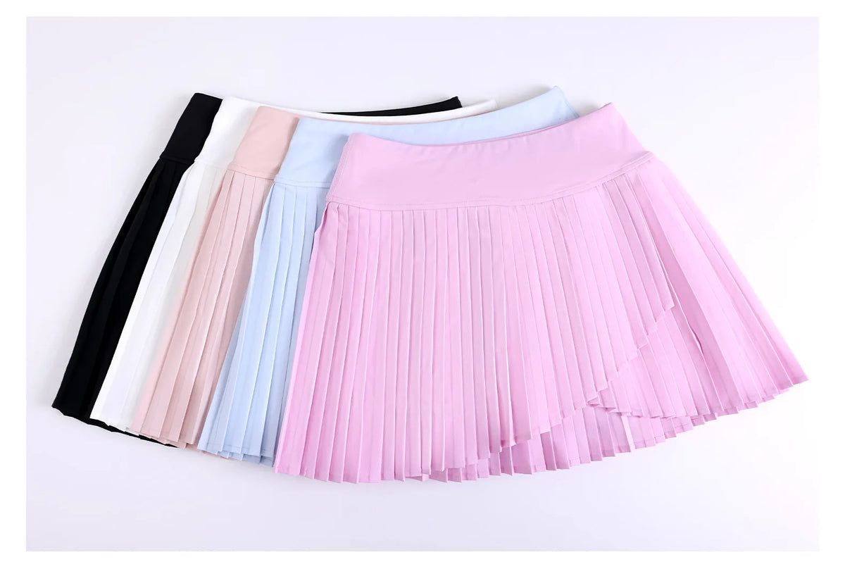 2 Piece Fitness Matching Set Women's Gym Sports Bra Sleeveless Crop Top+ Skirts Tennis Skorts Running Tracksuit Workout Sportswear