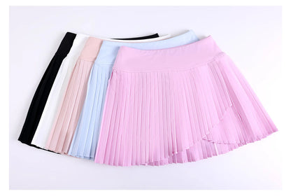 2 Piece Fitness Matching Set Women's Gym Sports Bra Sleeveless Crop Top+ Skirts Tennis Skorts Running Tracksuit Workout Sportswear
