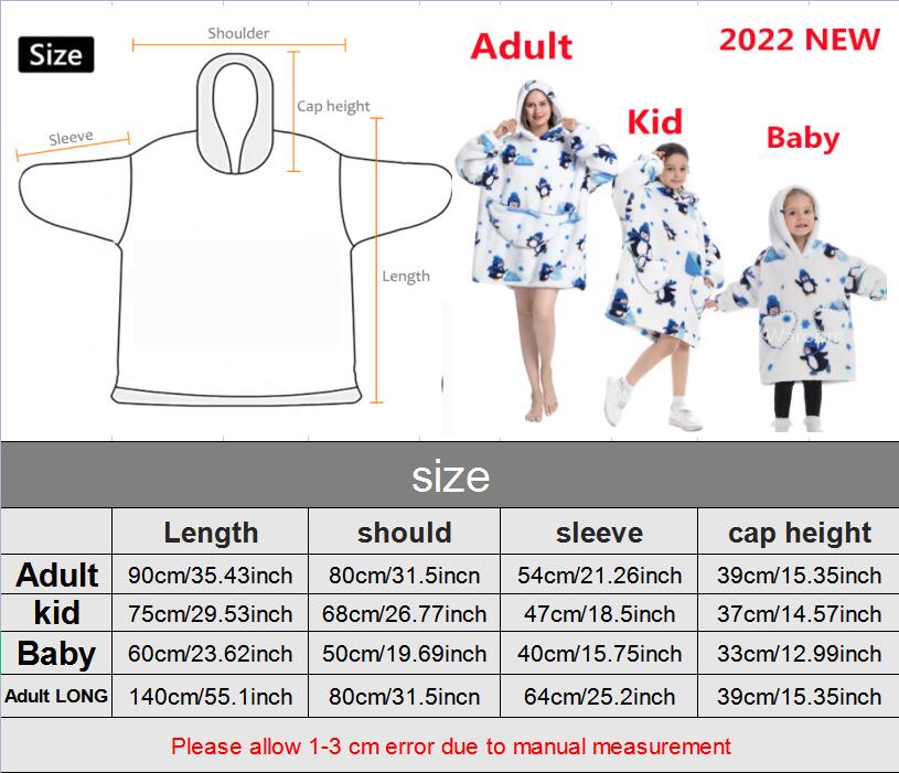 Family Hoodie Blanket for Winter Large Oversize Hoodie for Adult and Child Wearable Hooded Blanket The Clothing Company Sydney