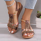 Women's Wedge Sandals Summer Shoes Shiny Rhinestones Elastic Platform Peep Toe Outdoor Sandals