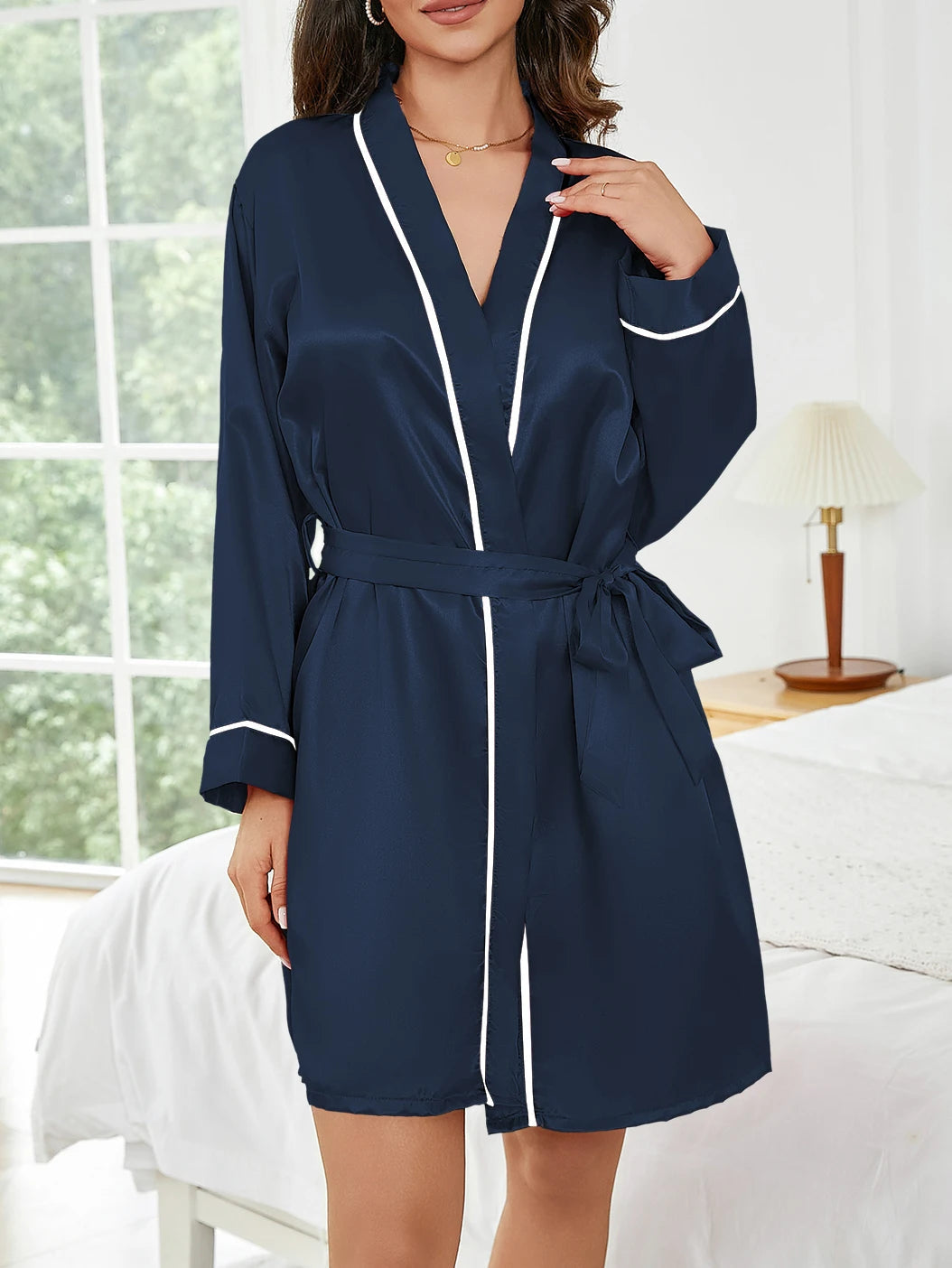 Womens Summer Thin Home Sleepwear Casual Bathrobe Fashion Nightwear Short Robe The Clothing Company Sydney