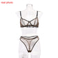 Seamless Bra Set See Through Lingerie Outfit Fine Lace Underwear Intimate 2 Piece Set