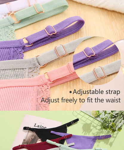 5 Pack G-string Panties Cotton Women's Underwear  Adjustable Waist Pantys Bikini Thongs Lingerie The Clothing Company Sydney