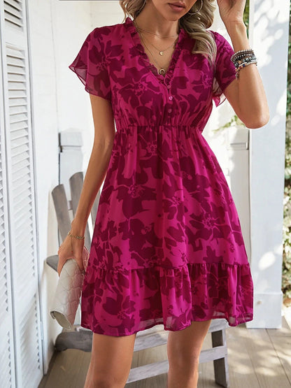 Short sleeved V-neck Mid length Dress Slim Fit Leisure Beach Dress The Clothing Company Sydney