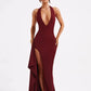 Deep V Neck Thigh High Split Maxi Halter Sleeveless Backless Bodycon Club Party Long Dress The Clothing Company Sydney