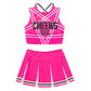 Women's Cheerleading Uniform Set Sleeveless Crop Top with Mini Pleated Skirt Cosplay Sports Stage Outfits