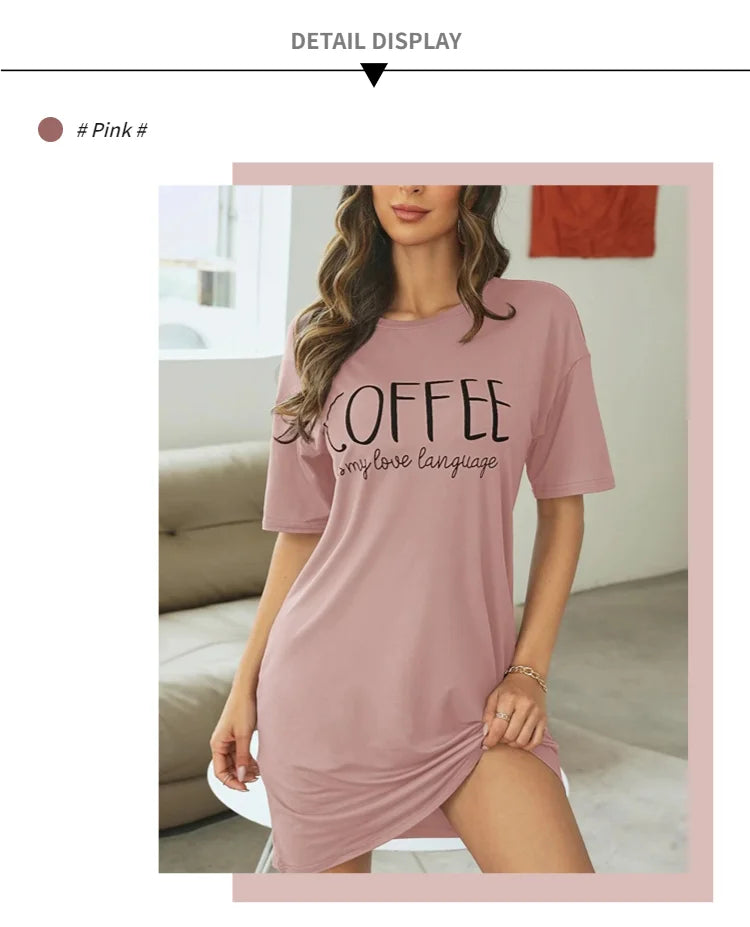 Women's Nightdress Short Sleeve Cartoon Nightgowns Sweet Casual Sleepwear Pyjamas Sleepdress The Clothing Company Sydney
