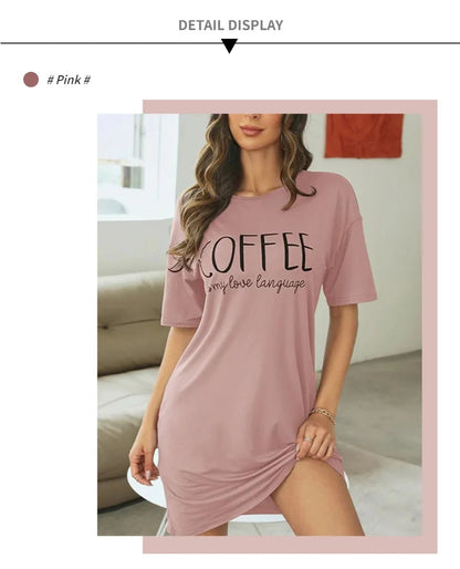 Women's Nightdress Short Sleeve Cartoon Nightgowns Sweet Casual Sleepwear Pyjamas Sleepdress The Clothing Company Sydney
