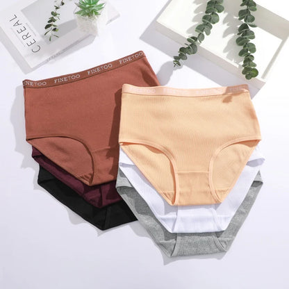 Women's Seamless Cotton Briefs Women Plus Size Panties Solid Color Breathable Underwear Low Waist Soft Lingerie Undies