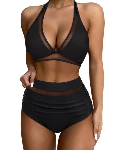High Waist Push Up Swimsuit Women Black Beachwear Swimwear Adjustable Bathing Suit Bikini Set The Clothing Company Sydney